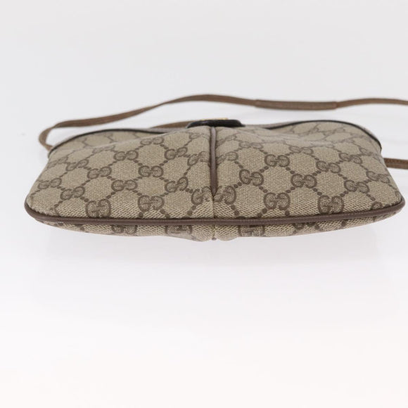 GUCCI GG Supreme Web Sherry Line Shoulder Bag PVC Beige 904 02 047 Auth 162812