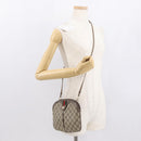 GUCCI GG Supreme Web Sherry Line Shoulder Bag PVC Beige 904 02 047 Auth 162812-24