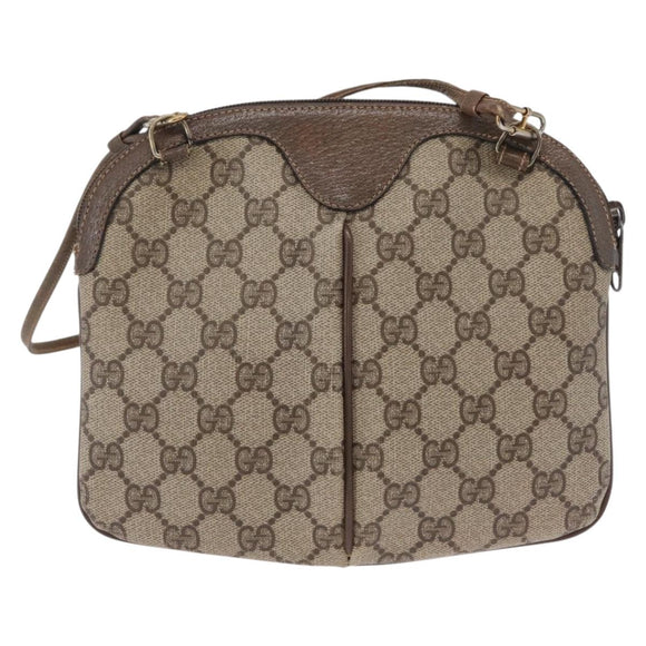 GUCCI GG Supreme Web Sherry Line Shoulder Bag PVC Beige 904 02 047 Auth 162812