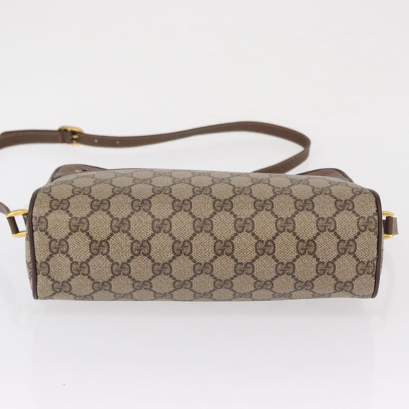 GUCCI GG Supreme Web Sherry Line Bag PVC Beige Gold 56 02 088 Auth 162813