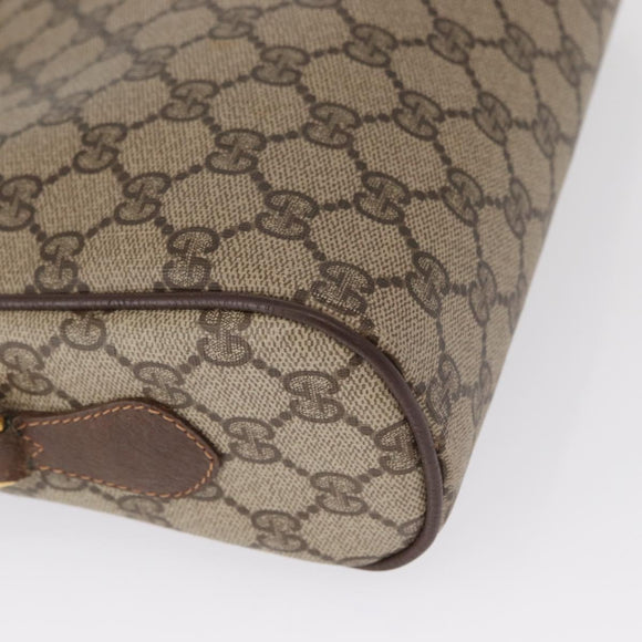 GUCCI GG Supreme Web Sherry Line Bag PVC Beige Gold 56 02 088 Auth 162813