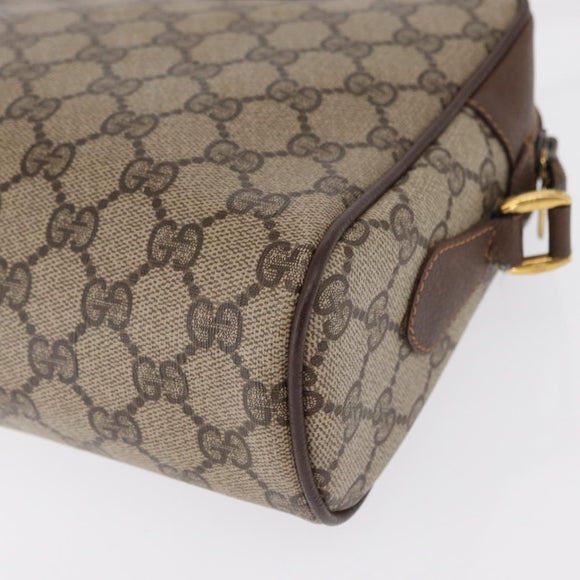 GUCCI GG Supreme Web Sherry Line Bag PVC Beige Gold 56 02 088 Auth 162813