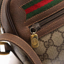 GUCCI GG Supreme Web Sherry Line Bag PVC Beige Gold 56 02 088 Auth 162813-19