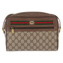 GUCCI GG Supreme Web Sherry Line Bag PVC Beige Gold 56 02 088 Auth 162813-13