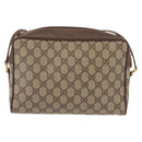 GUCCI GG Supreme Web Sherry Line Bag PVC Beige Gold 56 02 088 Auth 162813-2