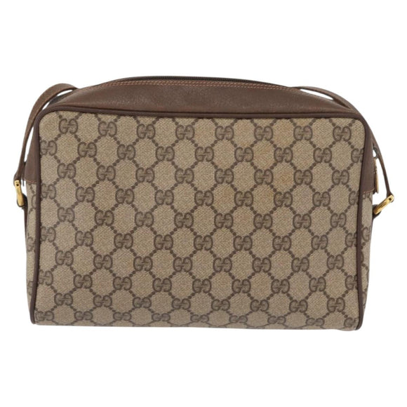 GUCCI GG Supreme Web Sherry Line Bag PVC Beige Gold 56 02 088 Auth 162813