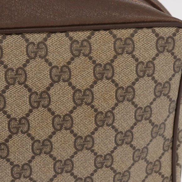 GUCCI GG Supreme Web Sherry Line Bag PVC Beige Gold 56 02 088 Auth 162813