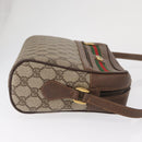 GUCCI GG Supreme Web Sherry Line Bag PVC Beige Gold 56 02 088 Auth 162813-4