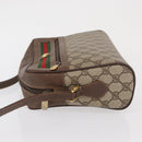 GUCCI GG Supreme Web Sherry Line Bag PVC Beige Gold 56 02 088 Auth 162813-5
