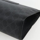 GUCCI GG Supreme Web Sherry Line Clutch Bag PVC Black Gold 89 01 031 Auth 162817-15