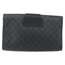 GUCCI GG Supreme Web Sherry Line Clutch Bag PVC Black Gold 89 01 031 Auth 162817-2