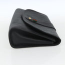 GUCCI GG Supreme Web Sherry Line Clutch Bag PVC Black Gold 89 01 031 Auth 162817-4
