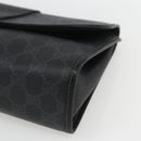 GUCCI GG Supreme Web Sherry Line Clutch Bag PVC Black Gold 89 01 031 Auth 162817-7