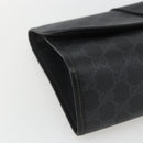 GUCCI GG Supreme Web Sherry Line Clutch Bag PVC Black Gold 89 01 031 Auth 162817-14