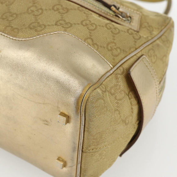 GUCCI GG Canvas Hand Bag Gold Tone 002 1115 Auth 162818