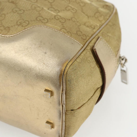 GUCCI GG Canvas Hand Bag Gold Tone 002 1115 Auth 162818