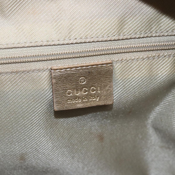 GUCCI GG Canvas Hand Bag Gold Tone 002 1115 Auth 162818
