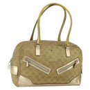 GUCCI GG Canvas Hand Bag Gold Tone 002 1115 Auth 162818-1