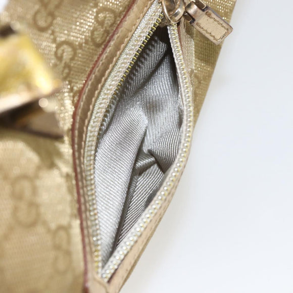 GUCCI GG Canvas Hand Bag Gold Tone 002 1115 Auth 162818