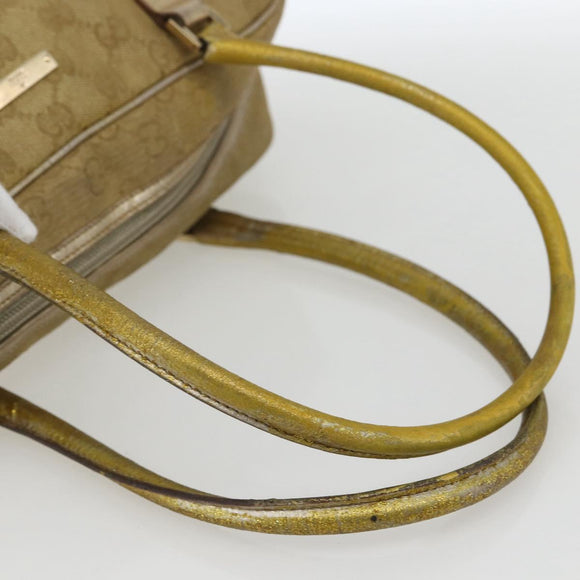 GUCCI GG Canvas Hand Bag Gold Tone 002 1115 Auth 162818