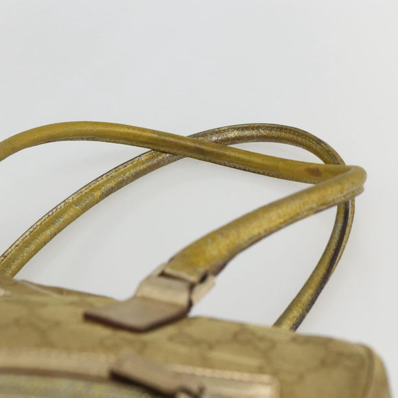 GUCCI GG Canvas Hand Bag Gold Tone 002 1115 Auth 162818