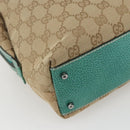GUCCI GG Canvas Hand Bag Beige Silver 113009 Auth 162819-13