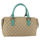 GUCCI GG Canvas Hand Bag Beige Silver 113009 Auth 162819-3