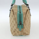 GUCCI GG Canvas Hand Bag Beige Silver 113009 Auth 162819-4