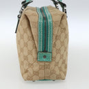 GUCCI GG Canvas Hand Bag Beige Silver 113009 Auth 162819-5