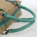 GUCCI GG Canvas Hand Bag Beige Silver 113009 Auth 162819-7