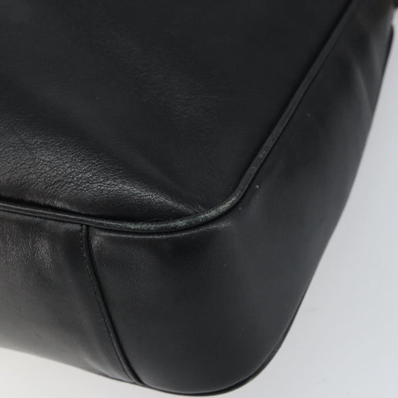 GUCCI Bamboo Hand Bag Leather Black Gold 001 0166 1638 Auth 162820