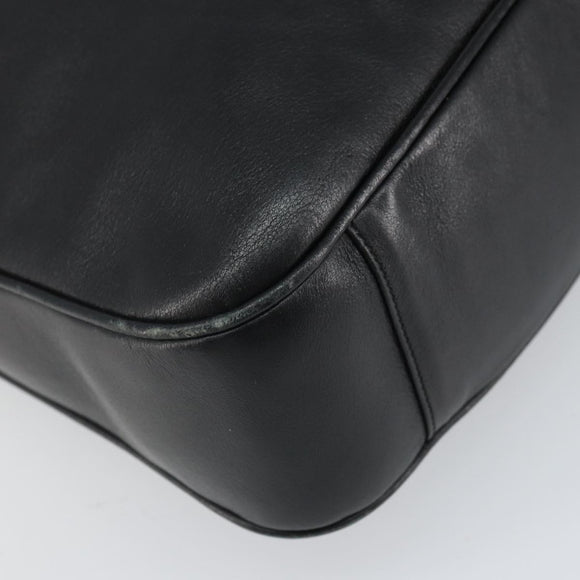 GUCCI Bamboo Hand Bag Leather Black Gold 001 0166 1638 Auth 162820