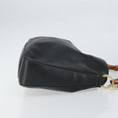 GUCCI Bamboo Hand Bag Leather Black Gold 001 0166 1638 Auth 162820-3