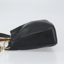 GUCCI Bamboo Hand Bag Leather Black Gold 001 0166 1638 Auth 162820-4