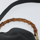GUCCI Bamboo Hand Bag Leather Black Gold 001 0166 1638 Auth 162820-14