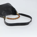 GUCCI Bamboo Hand Bag Leather Black Gold 001 0166 1638 Auth 162820-8