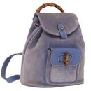GUCCI Bamboo Backpack Suede Purple Gold 003 2058 0030 Auth 162821-1