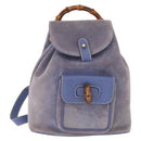 GUCCI Bamboo Backpack Suede Purple Gold 003 2058 0030 Auth 162821-13