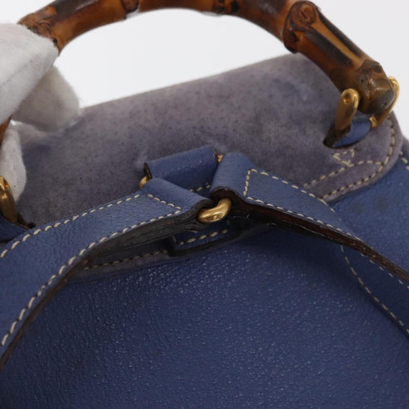 GUCCI Bamboo Backpack Suede Purple Gold 003 2058 0030 Auth 162821