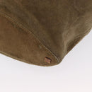 GUCCI Shoulder Bag Suede Beige Gold Auth 162826-13