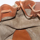 GUCCI Shoulder Bag Suede Beige Gold Auth 162826-16