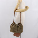 GUCCI Shoulder Bag Suede Beige Gold Auth 162826-24