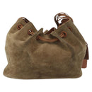 GUCCI Shoulder Bag Suede Beige Gold Auth 162826-3
