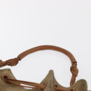 GUCCI Shoulder Bag Suede Beige Gold Auth 162826-8