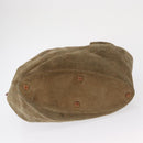 GUCCI Shoulder Bag Suede Beige Gold Auth 162826-9