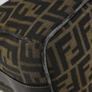 FENDI Zucca Canvas Vanity Hand Bag Black Brown Auth 162830-14