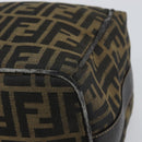 FENDI Zucca Canvas Vanity Hand Bag Black Brown Auth 162830-15