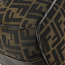 FENDI Zucca Canvas Vanity Hand Bag Black Brown Auth 162830-16