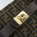 FENDI Zucca Canvas Vanity Hand Bag Black Brown Auth 162830-17