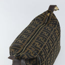 FENDI Zucca Canvas Vanity Hand Bag Black Brown Auth 162830-9